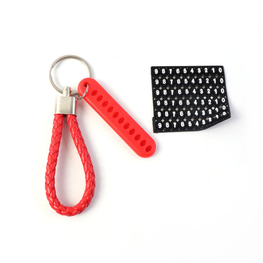 Anti-lost Keychain With Number Plate 1 Pc