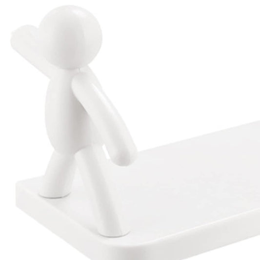 9271b Self Adhesive Cute Floating Shelves Wall Shelf Wall Mounted Organizer - Human Figurine Brown Box