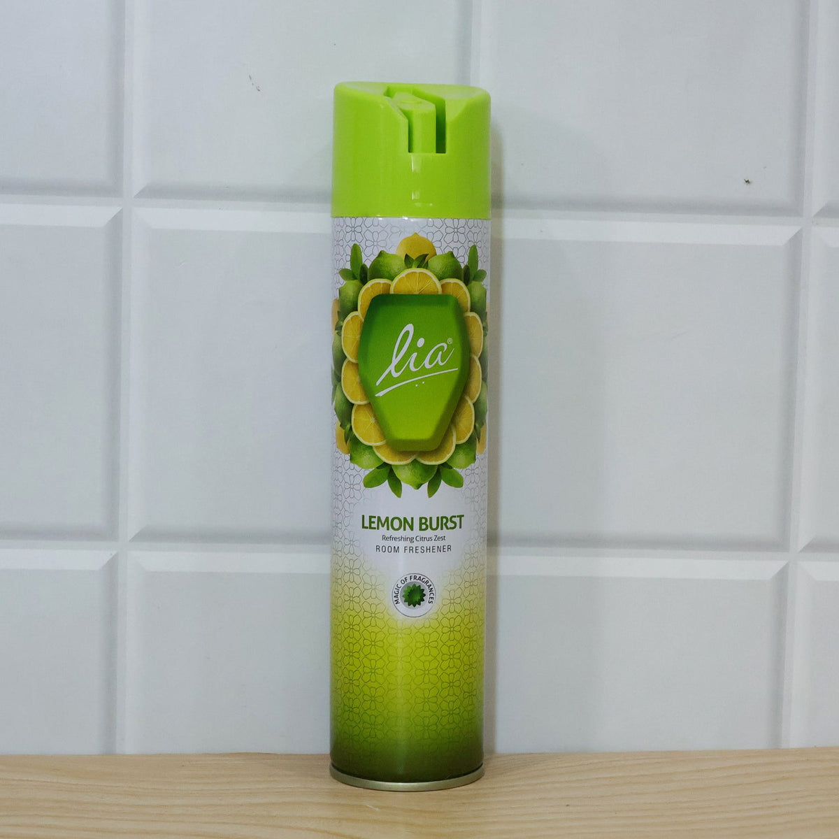 Wukusy Lemon Burst room freshener aerosol spray, 224 ml can for home and office use