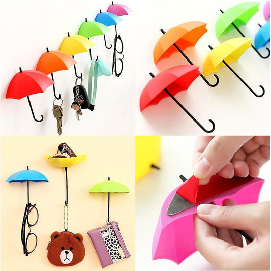 Wukusy multipurpose umbrella, key, hat holder wall hook in multicolor, wall-mounted home improvement accessory for organizing.