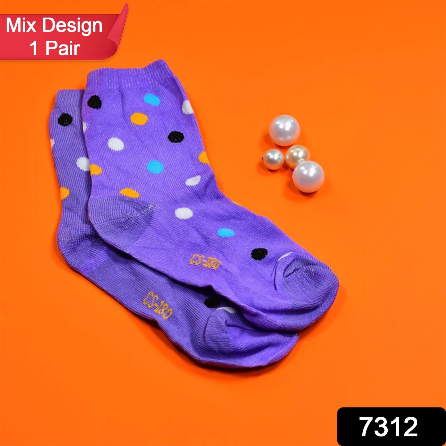 1pair Socks Printed Trendy Multiple Designer Socks (3 Different Size Mix Design)