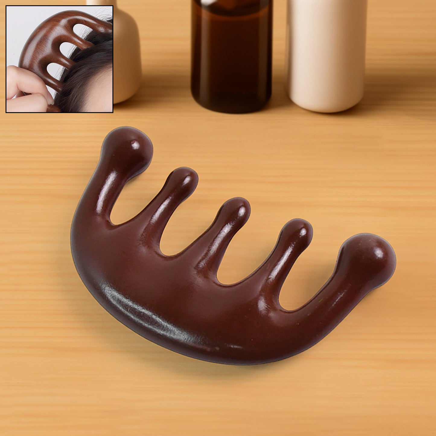 Wukusy scalp relaxing manual head massager comb with ergonomic handle and multiple massaging nodes for soothing scalp massage.
