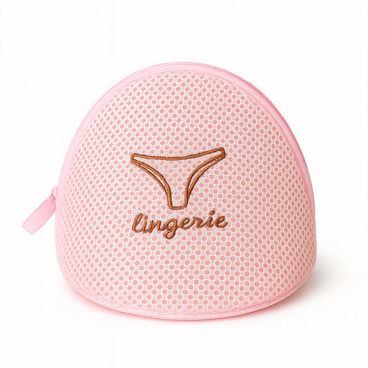 Lingerie Wash Bag Dome-shaped Protective Mesh Laundry Pouch With Zip Closure (1 Pc)