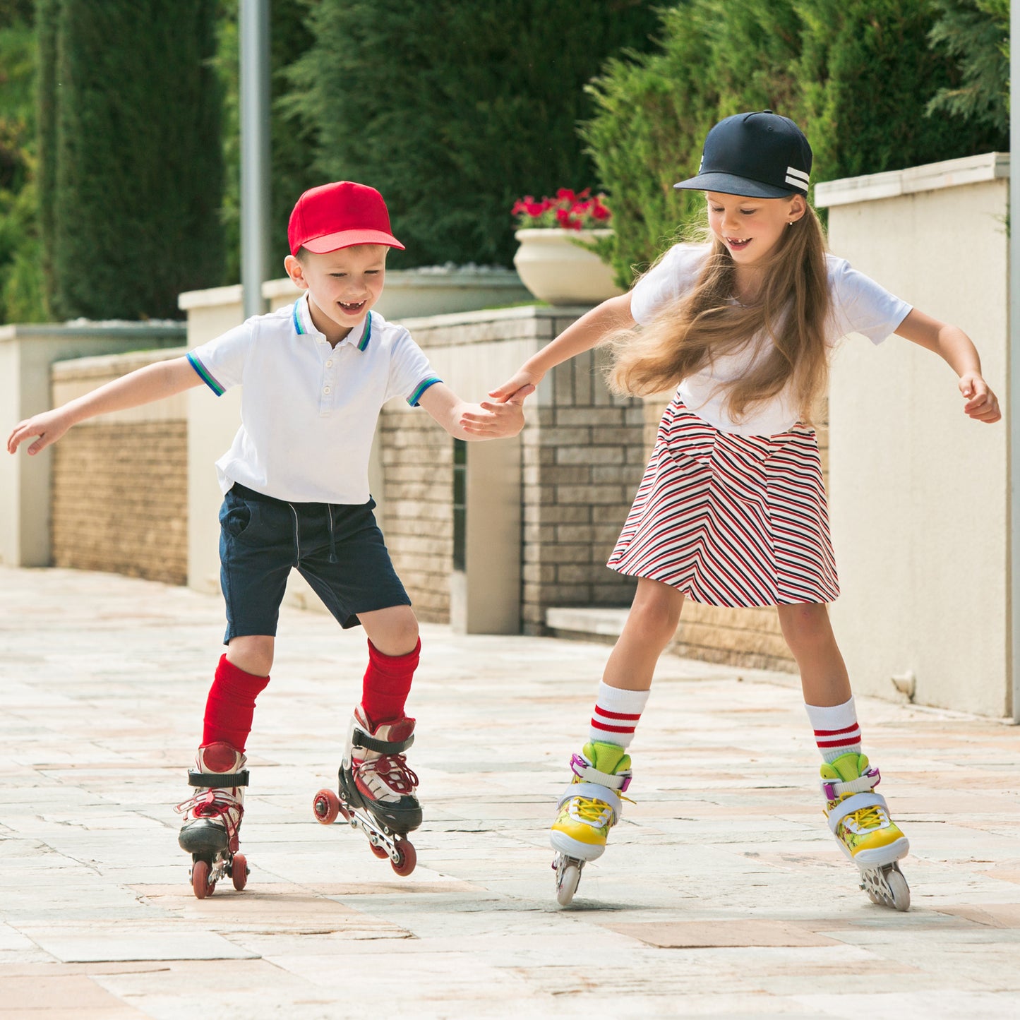 7554 Inline Skates With Led Flashing Light Wheel With Adjustable Length Skate Premium High Quality Skates Pair