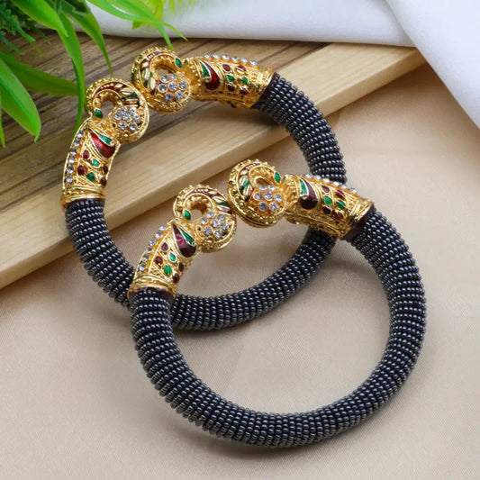 Traditional Peacock Design Pearl Bangles for Women