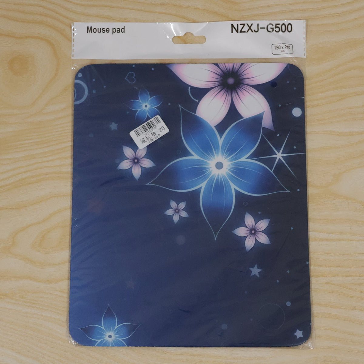 Wukusy floral mouse pad with non-slip rubber base, 26x21 cm, featuring colorful floral design on smooth surface.
