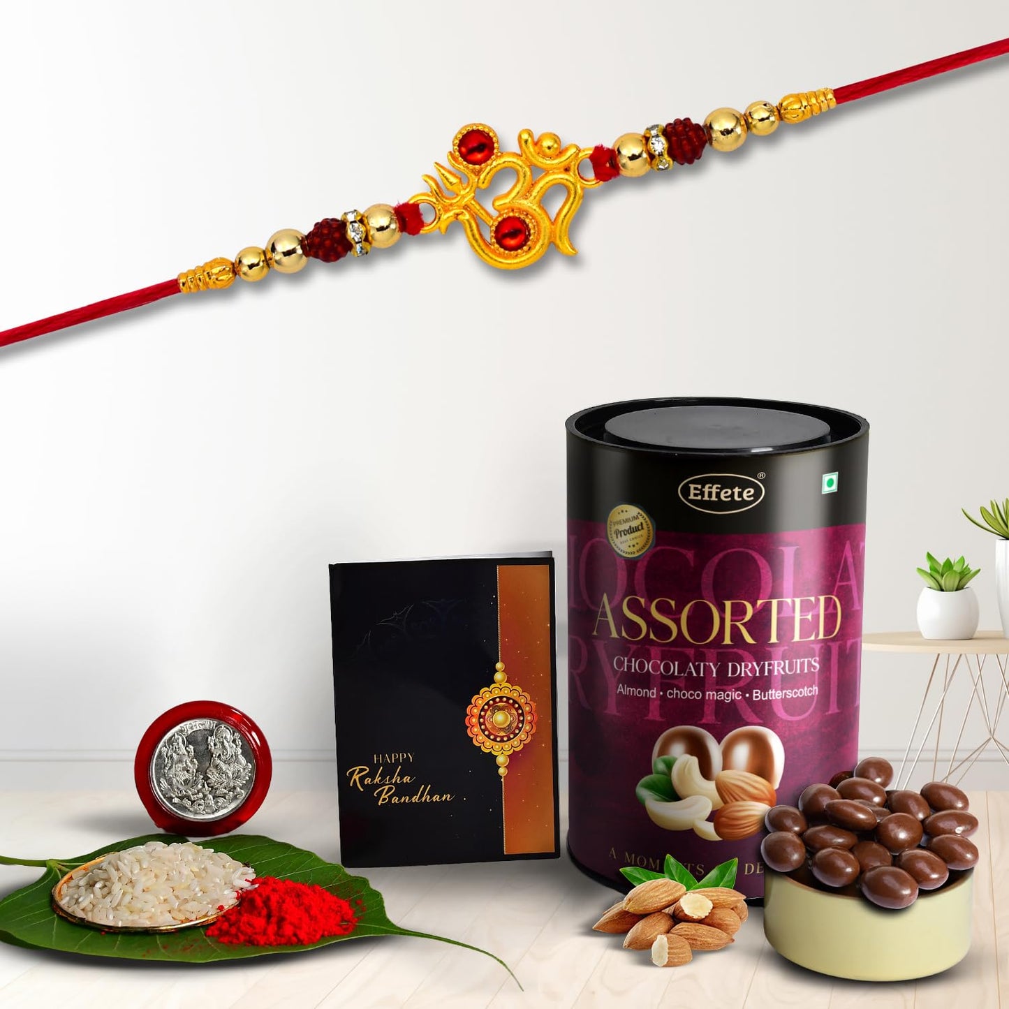 Rakhi (K1_317_as) Assorted Chocolate Dryfruits 96gm Rakhi Combo With Card And Chocolate Chocolates Gift Pack Rakhi Chocolate For Brother Rakhi With Gift Set Of 1 Rakhi