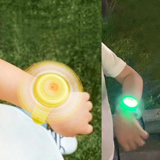 Led Light Spinning Slap Kids Cartoon Bracelet Wrist Band (1 Pc)