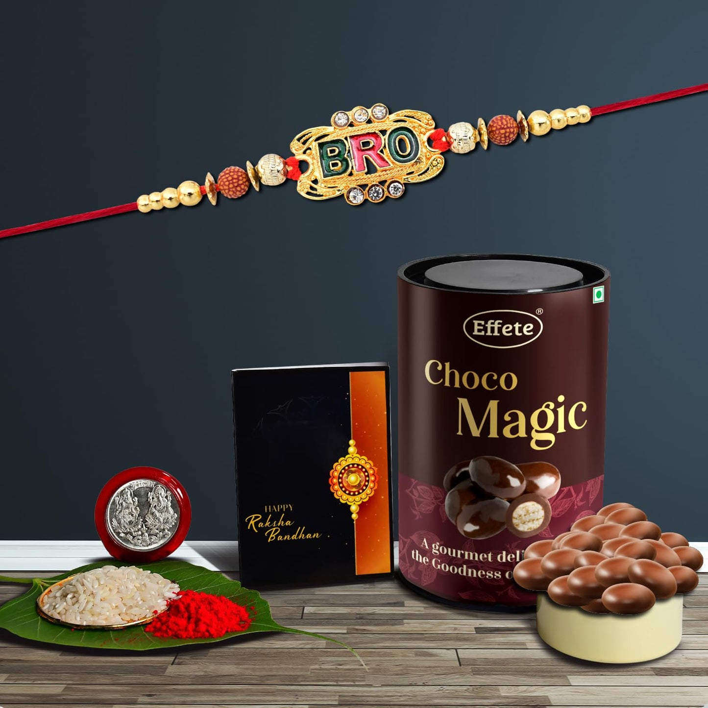 Rakhi For Brother Set Of 1 With Chocolate Magic Rakhi For Brother And Bhabhi Rakhi With Chocolate Rakhi With Gift For Brother Rakhi For Kids Rakhi Set Rakhi With Sweets (K1_407_em)