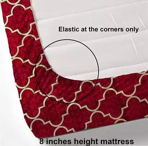 Cotton Checked Fitted Bedsheet – Single Size