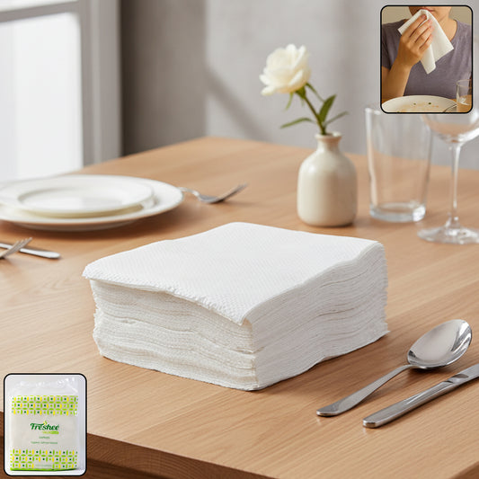 Wukusy Freshee Premium Ultra-soft disposable paper napkins, 50-pack, 23x25 cm, ideal for home and kitchen use