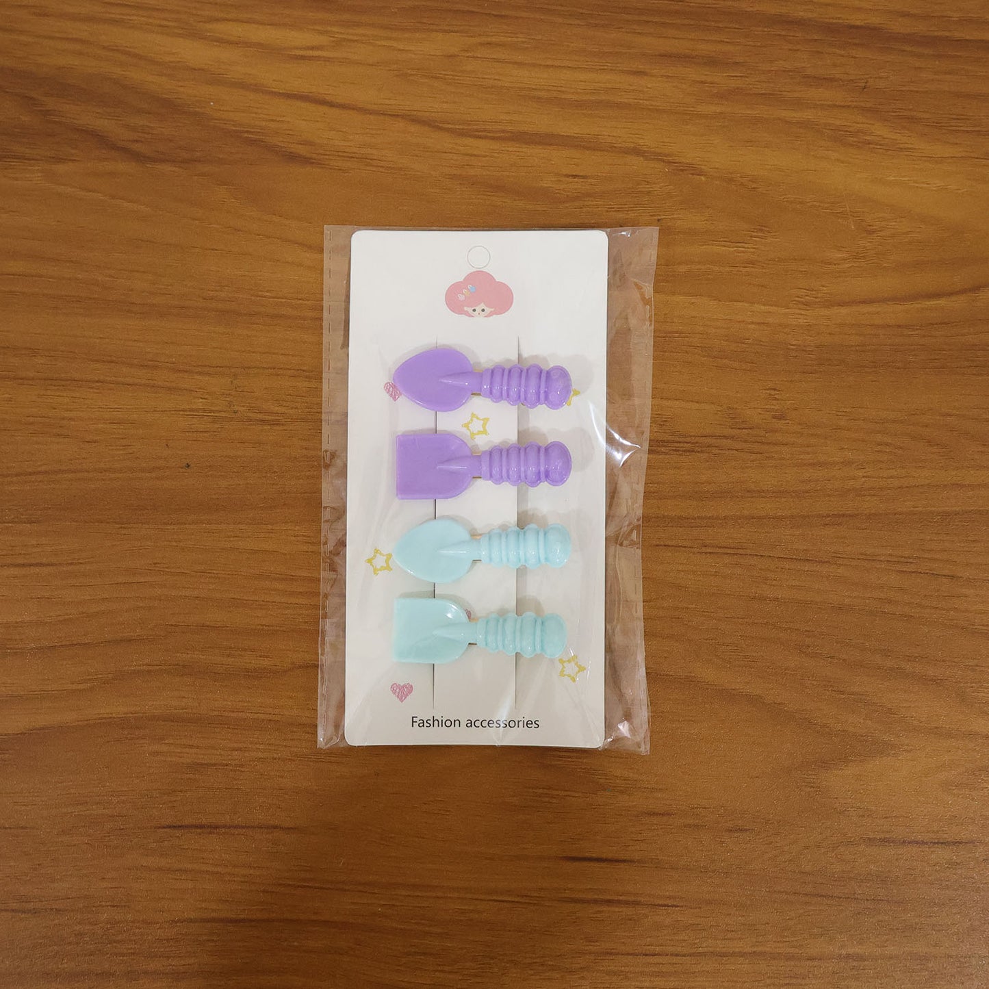 Cute Spoon Spatula Shape Decorative Hair Clip Set (4 Pc)