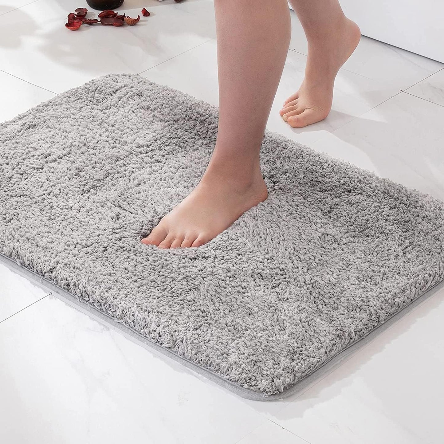 Seasons Microfiber Anti-Slip Bathmat Set, Grey