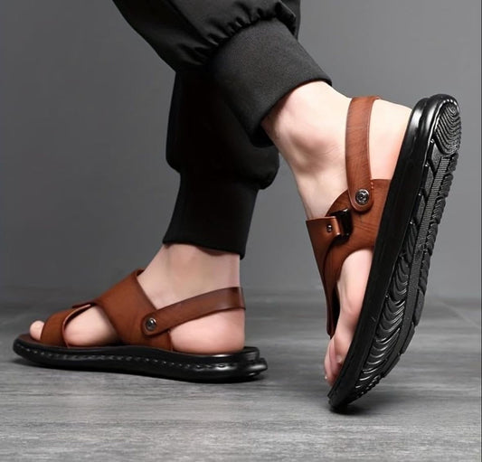 Brown Synthetic Sandal Cum Slippers