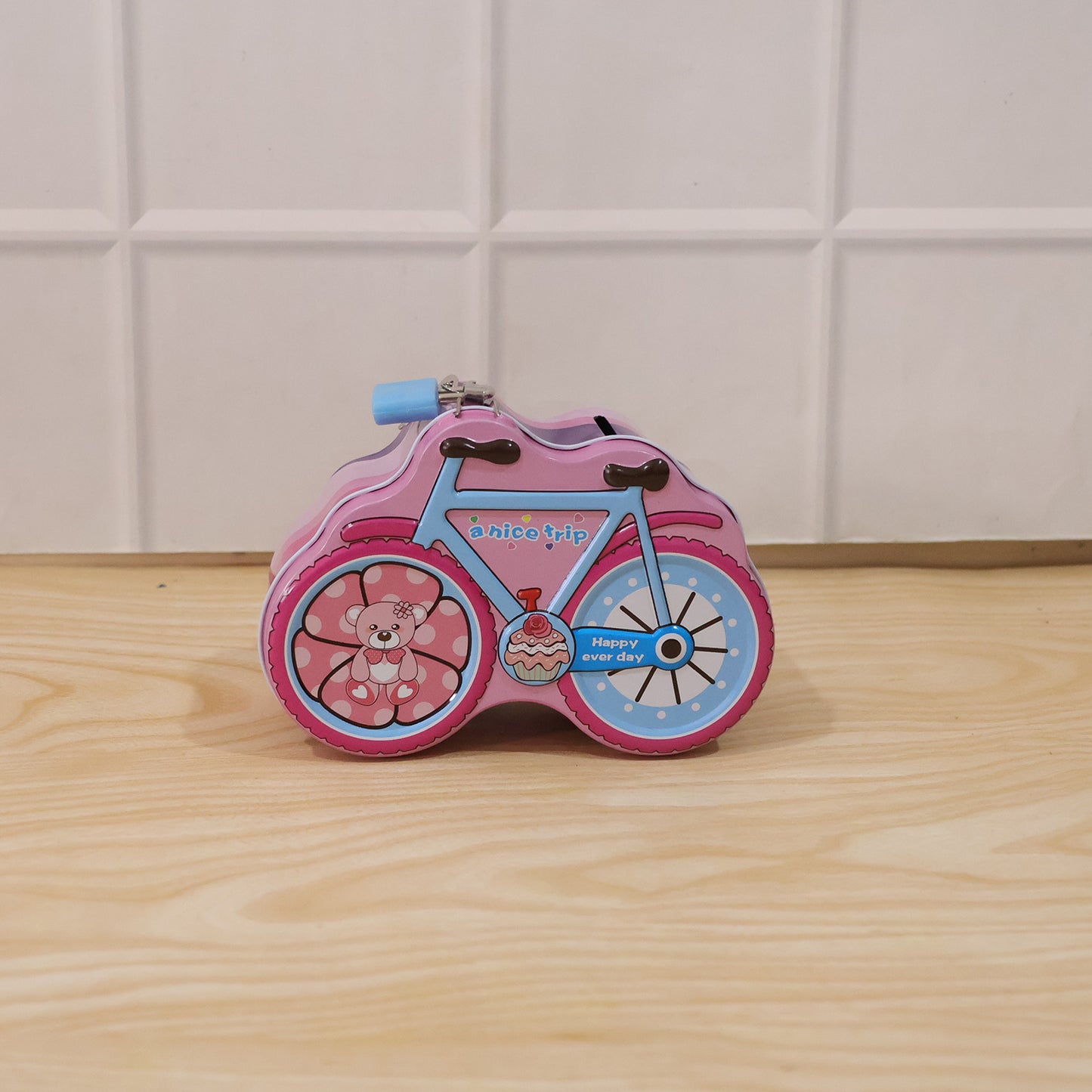 Bicycle Shape Piggy Bank With Lock Key 1 Pc