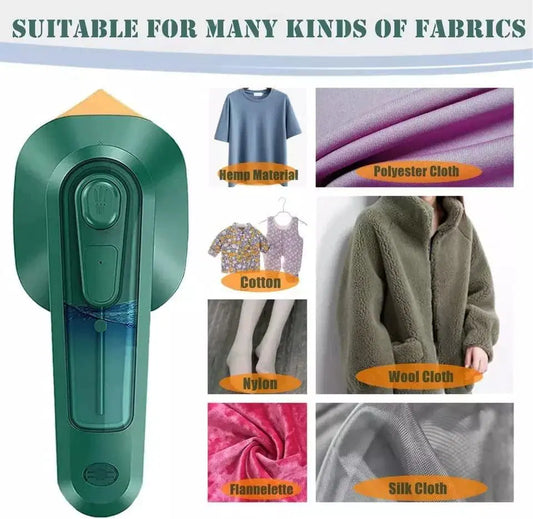 Portable 1238 travel iron steamer for clothes, handheld mini iron for dry and wet ironing, ideal for outings and home use.