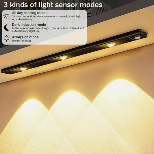 LED PIR motion sensor cabinet light by 26032 with USB rechargeable smart lighting, showing the compact design and motion detection sensor.