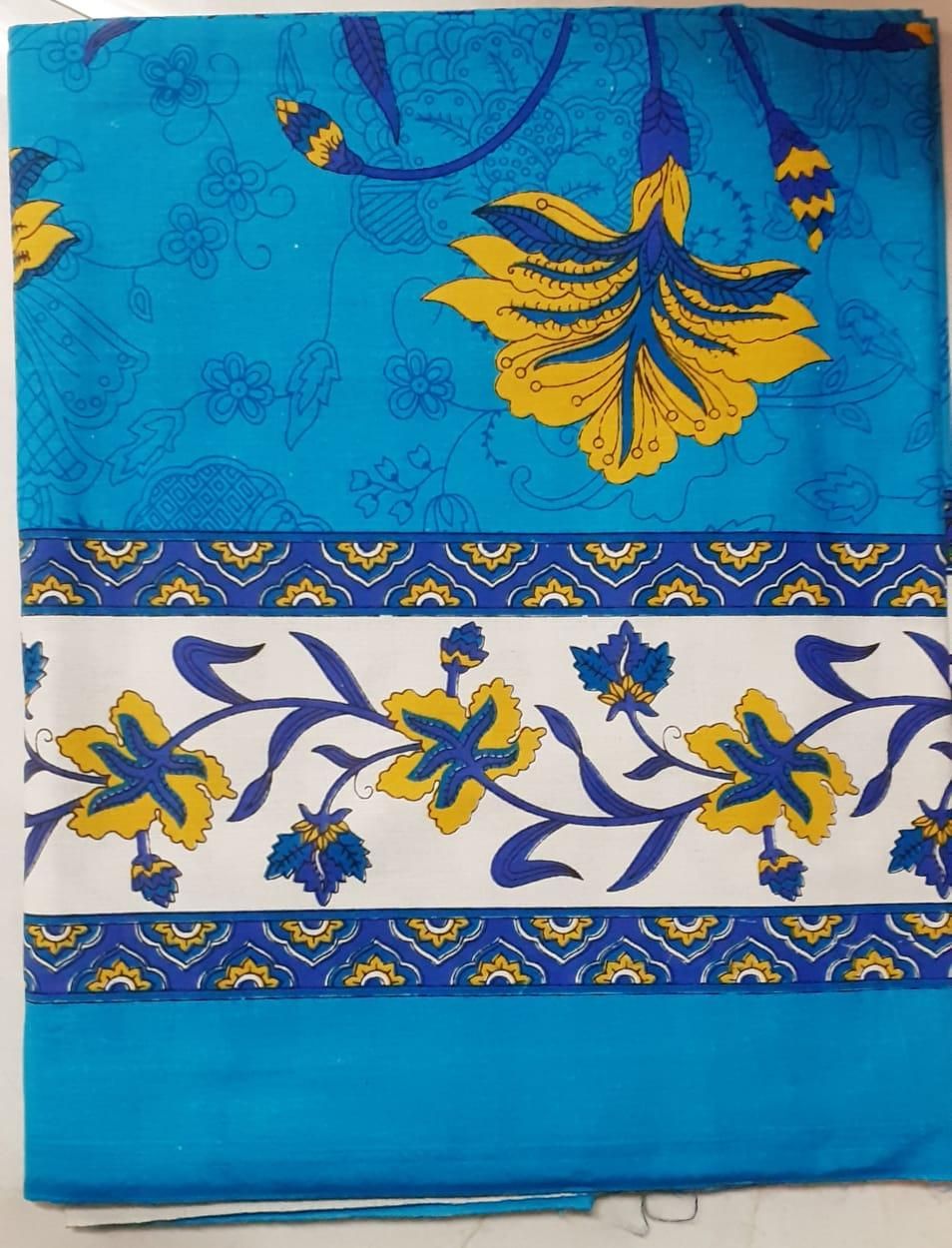 Cotton printed single bedsheet from Drpshippr with vibrant floral design, soft fabric, and neat edges, perfect for bedroom decor.