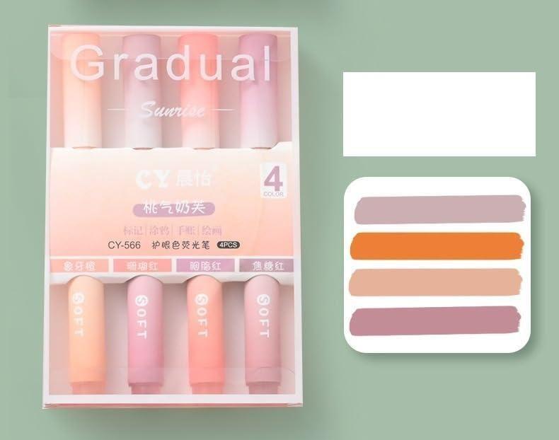 Set of four pastel highlighter pens from Drpshippr, featuring cute, colorful markers ideal for office and stationery use.