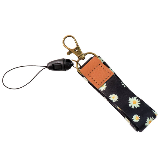 Floral Print Neck Lanyard Strap With Clip Hook Mobile String (1 Pc)