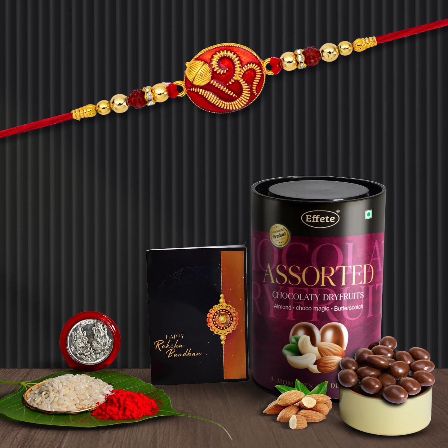 (K1_277_as) Rakhi With Assorted Chocolate Dryfruits 96gm Rakhi For Brother With Gift Handmade Rakhi Rakhi Combo For Brother Stylish Rakhi For Brother Set Of 1 Rakhi