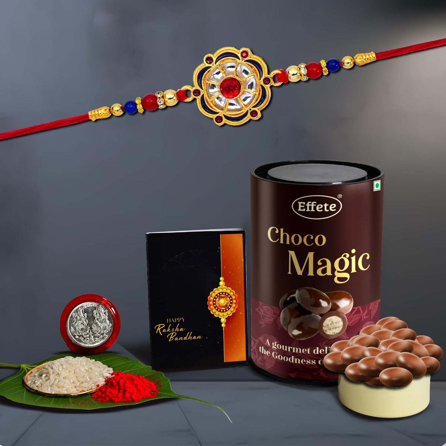 (K1_299_em) Rakhi Combo Chocolate Magic Rakhi Chocolate For Brother Fancy Rakhis For Men Stylish Rakhi With Gift Rakhi Combo Set Of 1 Chocolate