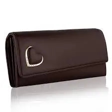 Stylish Ekom women’s wallet in PU leather with multiple compartments, rose and golden colors, 10x4 cm clutch purse.