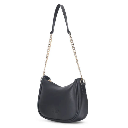 Small Classic Chain Shoulder Bag Black | Vegan Leather Women & Girl's Handbag