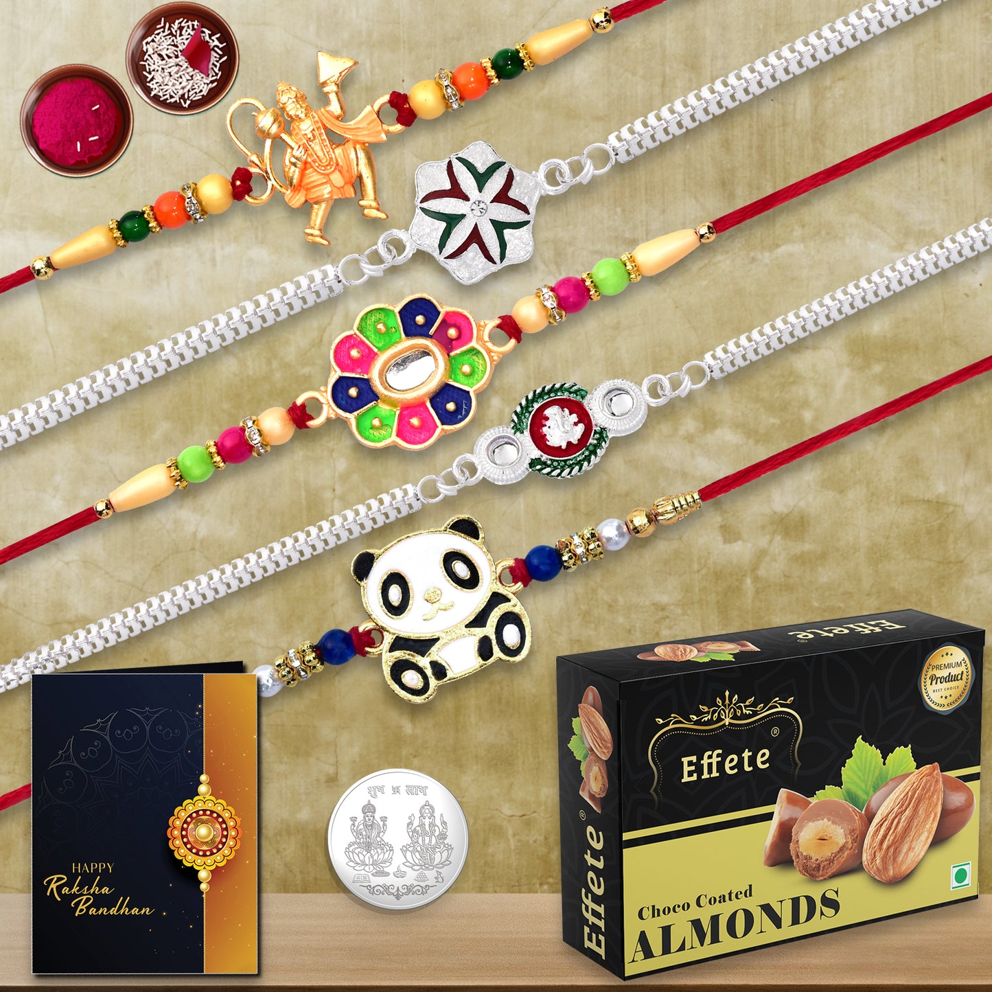 Rakhi Tilak Combo With Card And Sweet