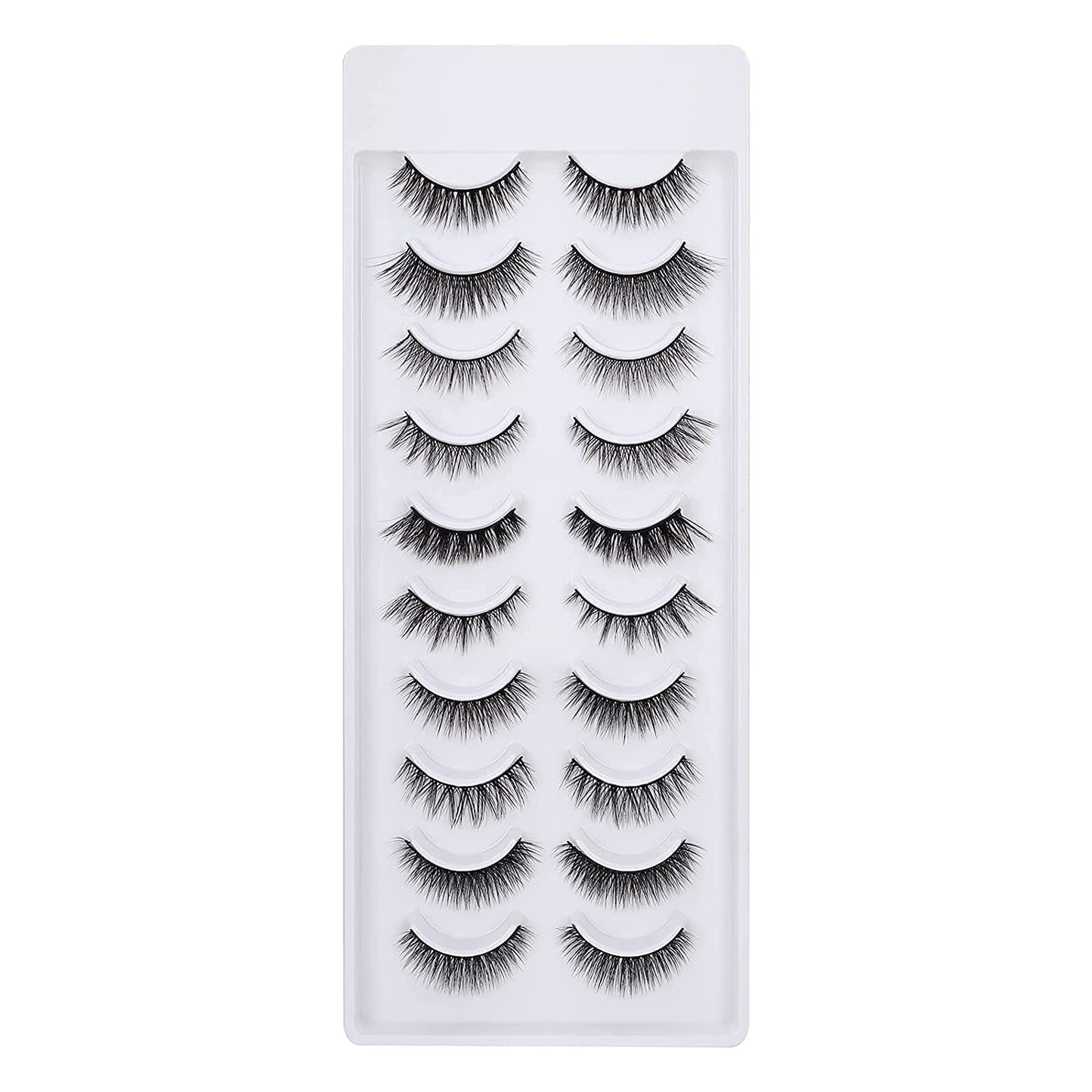 Magnetic Eyelashes, Long Natural Eyelashes, Fake Mink False Eyelashes Volume Eyelashes(Pack of 10)
