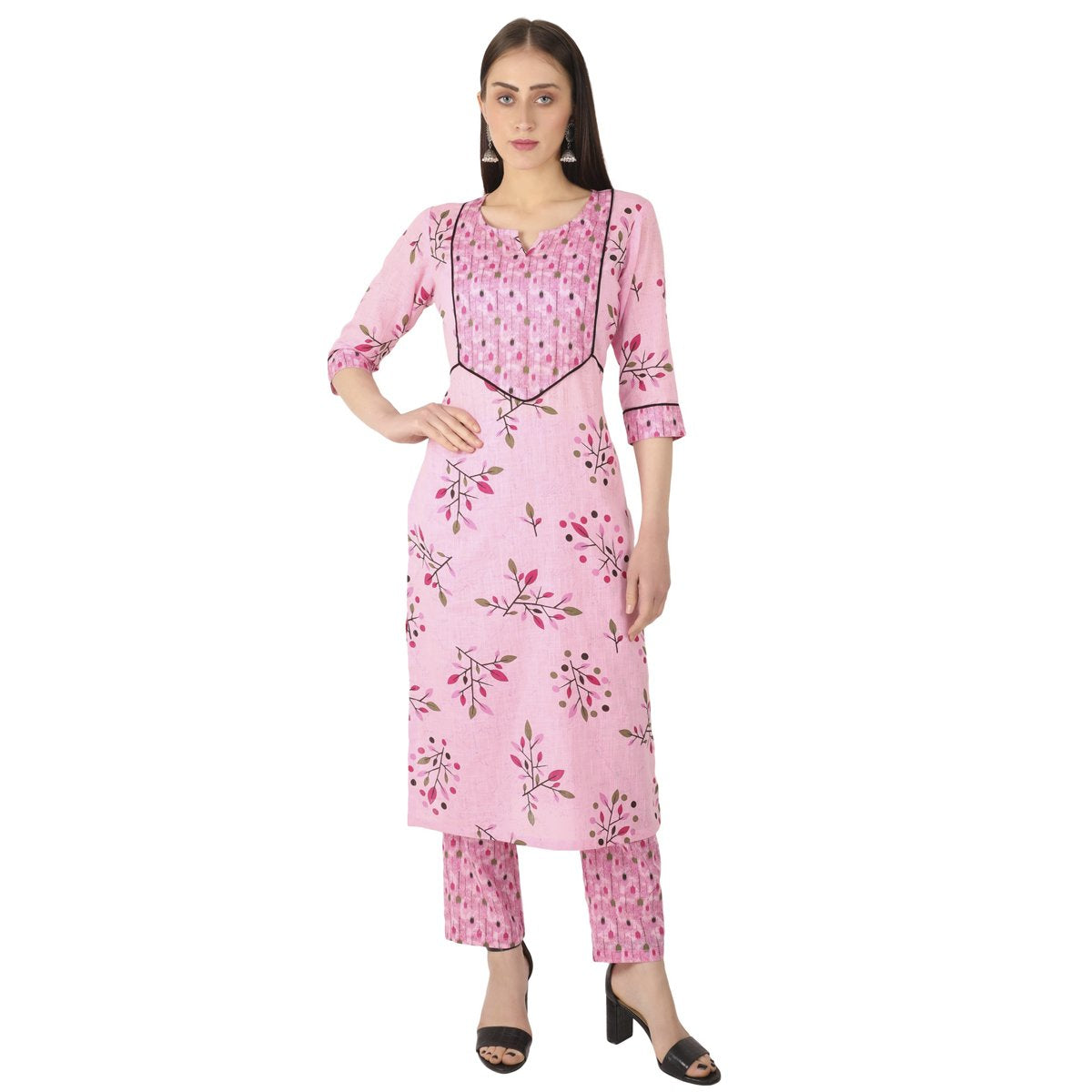Colorful printed kurta with matching pants set from Drpshippr, featuring vibrant patterns and traditional design.