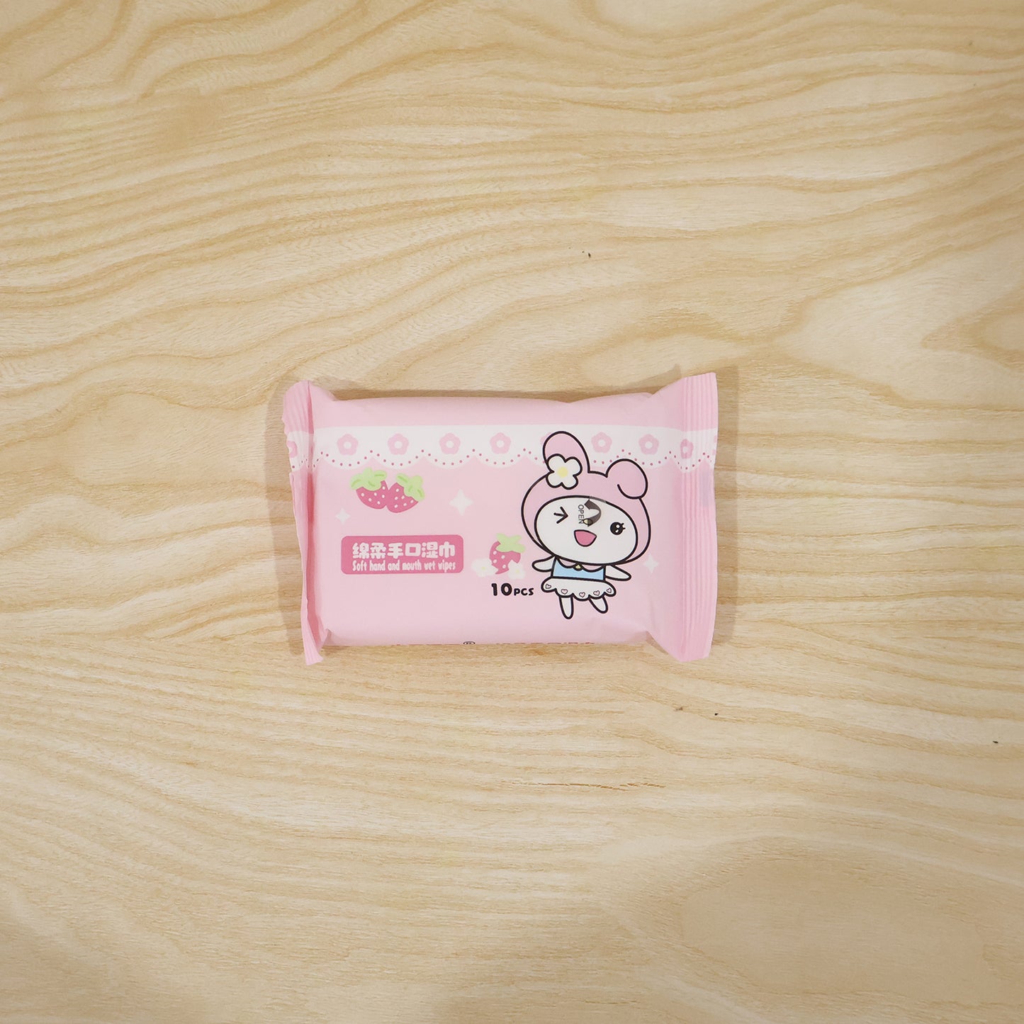 Cartoon Printed Soft Wet Wipes Pack 10 Pc (1 Pack X 10 Pc)