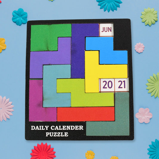 Wooden Daily Calendar Puzzle (Multicolor 1 Set)