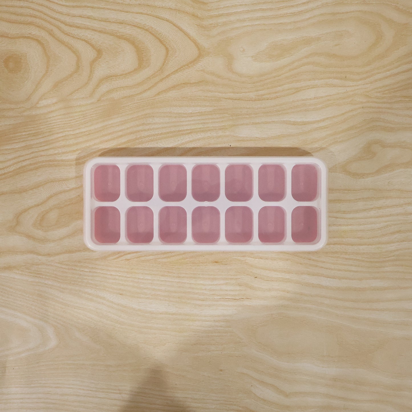 Multipurpose Plastic Ice Cube Tray With Lid (1 Pc 14 Gride Pink)