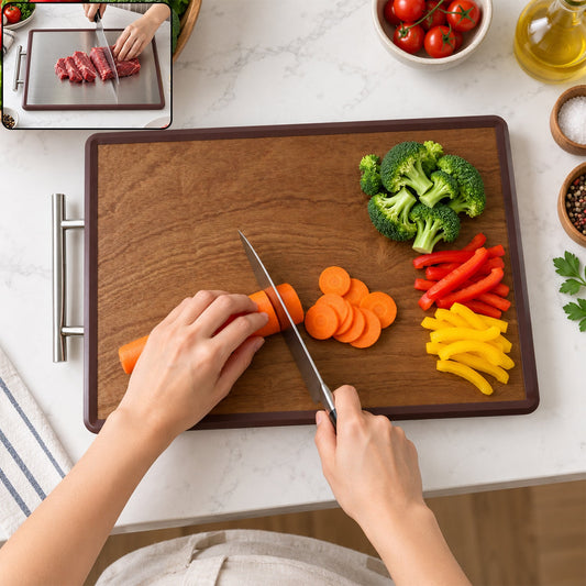 Heavy Duty Dual Sided Chopping Board With Handle For Everyday Kitchen Chopping