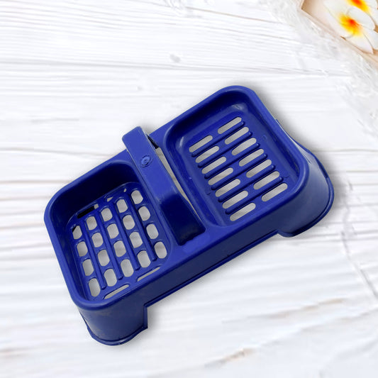 Wukusy 8729 2-in-1 plastic soap case with two sections, soap dish and holder, in multicolor for bathroom or kitchen use
