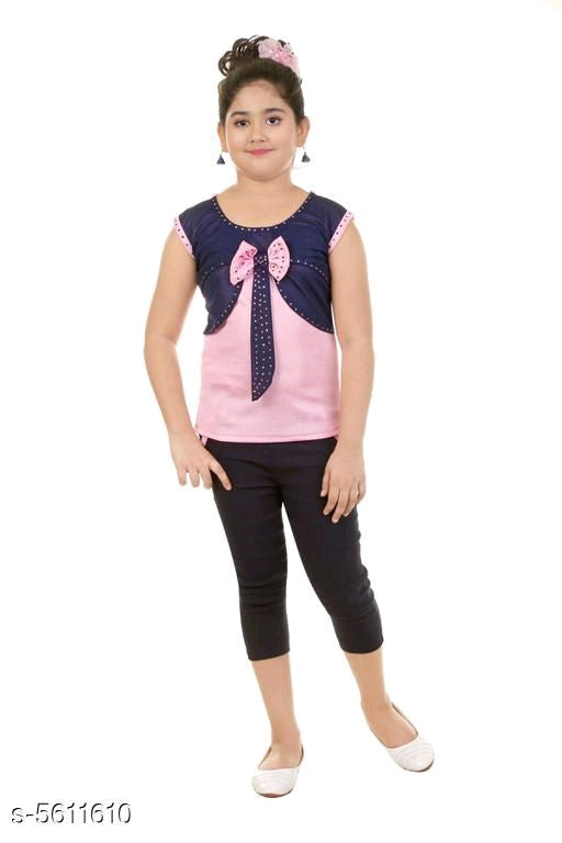 Fashionable Black Pink Kids Clothing Sets