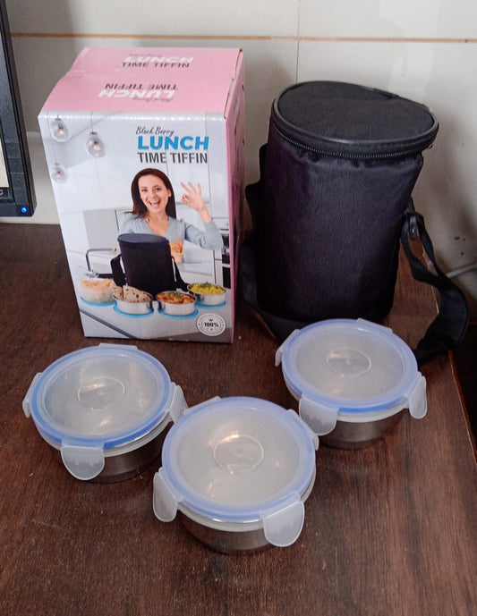 Airtight Leak Proof Stainless Steel Container Multi Compartment Lunch Box Carry To All Type Lunch In Lunch Box Premium Quality Lunch Box Ideal For Office School Kids Travelling Ideal (3 Different Lunch Box)