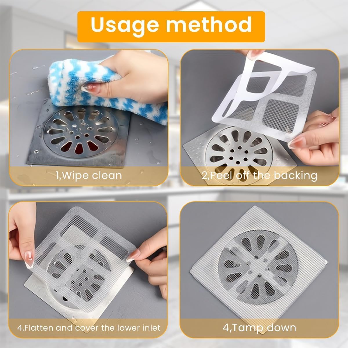 Large Upgraded Drain Cover Hair Catcher (Pack of 10)