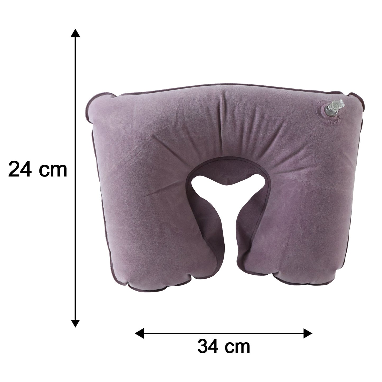 Inflatable U Shape Velvet Travel Neck Pillow For Flight Rest (1 Pc)