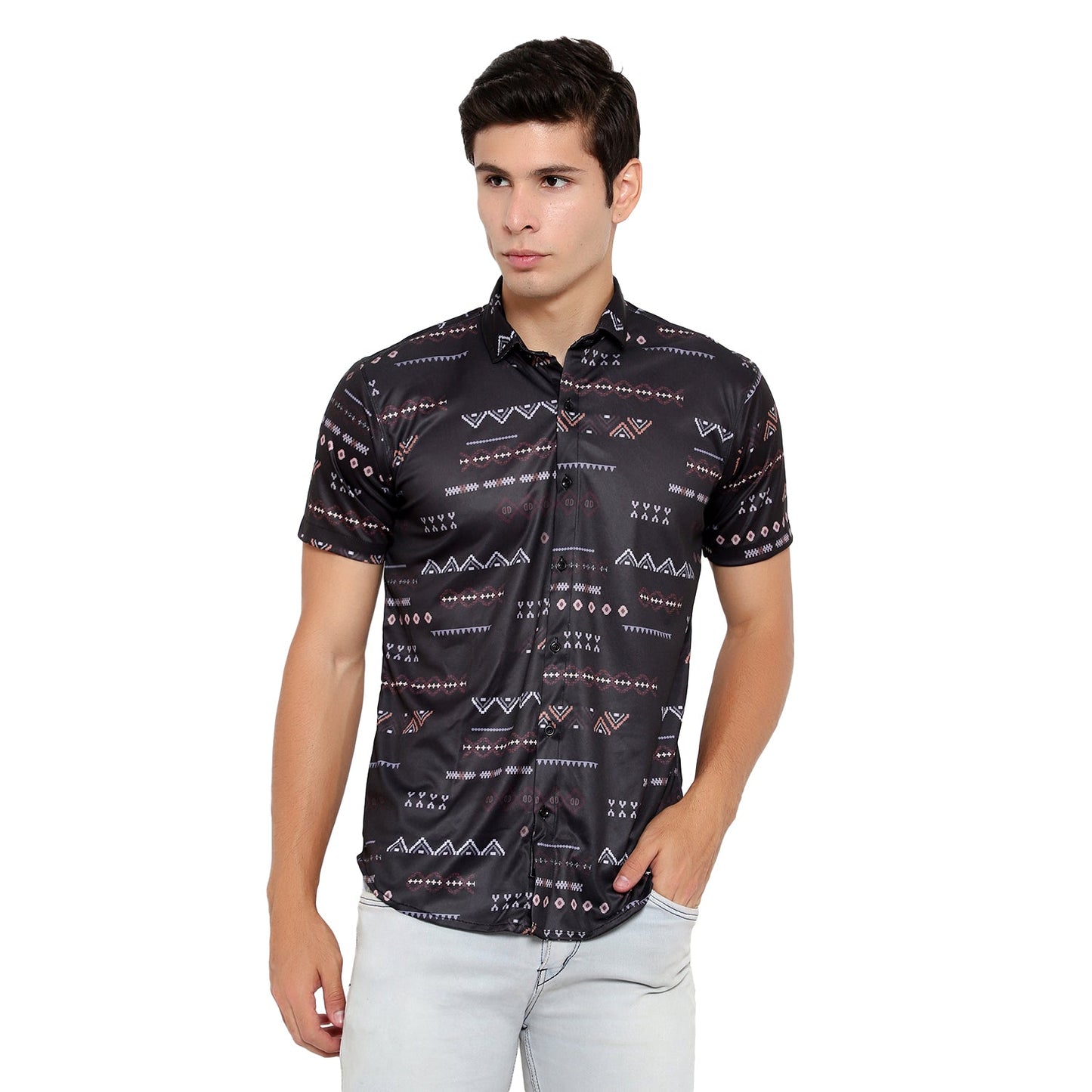 Men's regular fit casual shirt with self-design in the Drpshippr Men's Collection, featuring a stylish and comfortable fit.