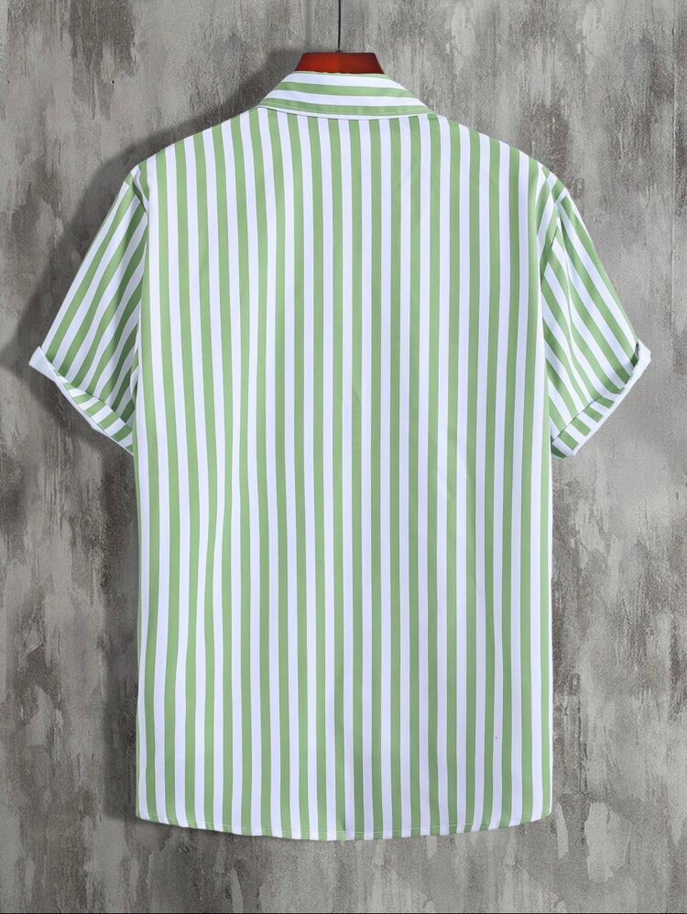 Men's Drpshippr casual shirt with regular fit, striped pattern, button-down collar, ideal for everyday wear.