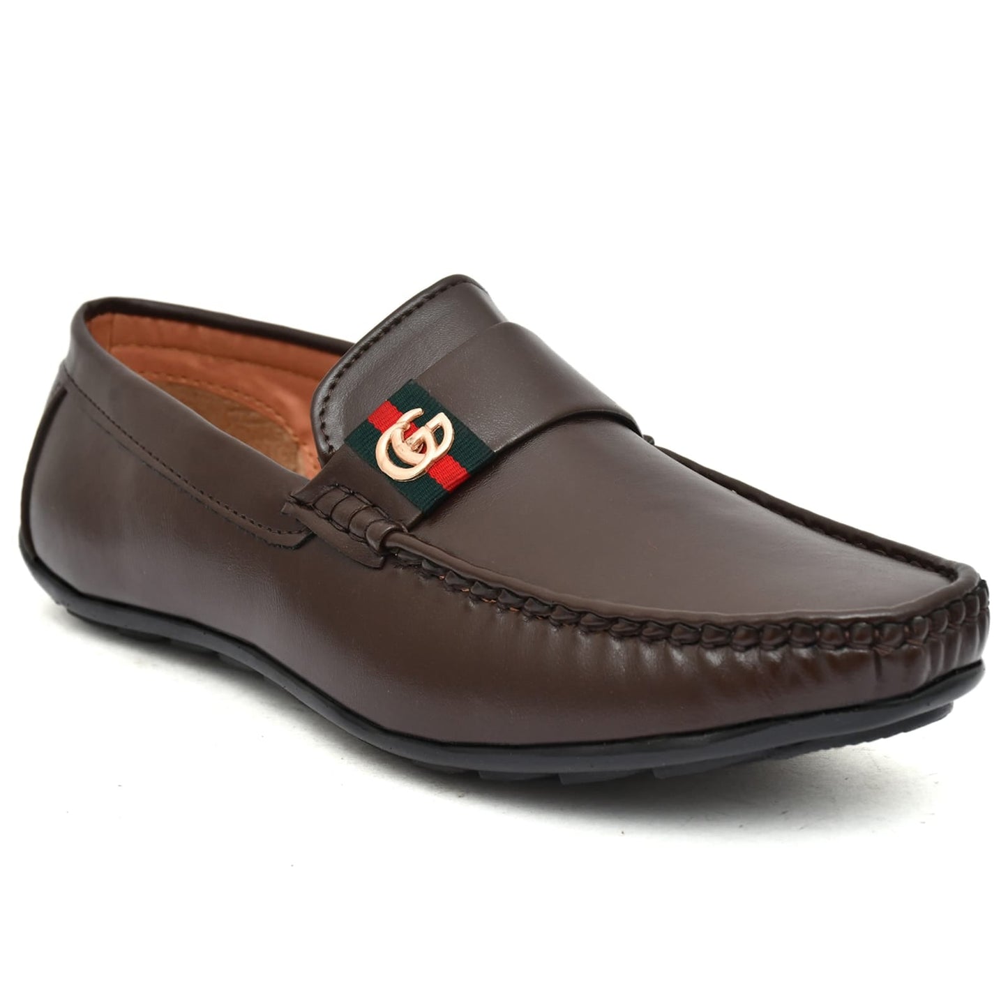 Men's genuine leather slip-on loafer shoes from Drpshippr, showcasing classic design and smooth leather finish.