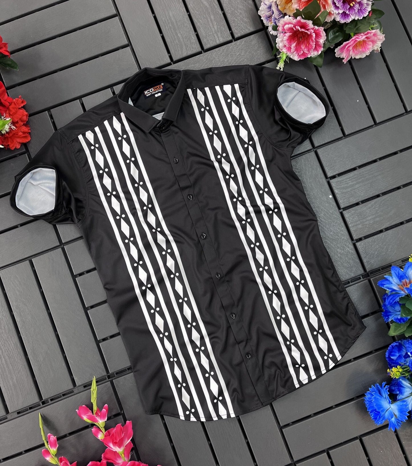 Men's printed half sleeve shirt from Drpshippr's Men's Collection, featuring a vibrant, stylish design on a casual shirt.
