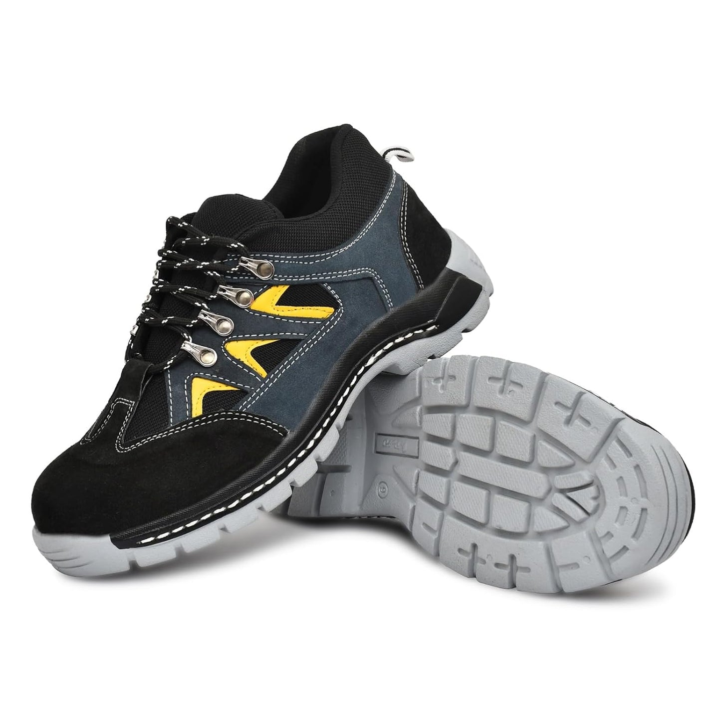 Men's real suede leather lightweight sporty safety shoes from Drpshippr, featuring a sleek design and durable construction.