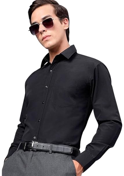 Classic Blue Men's Solid Formal Shirt
