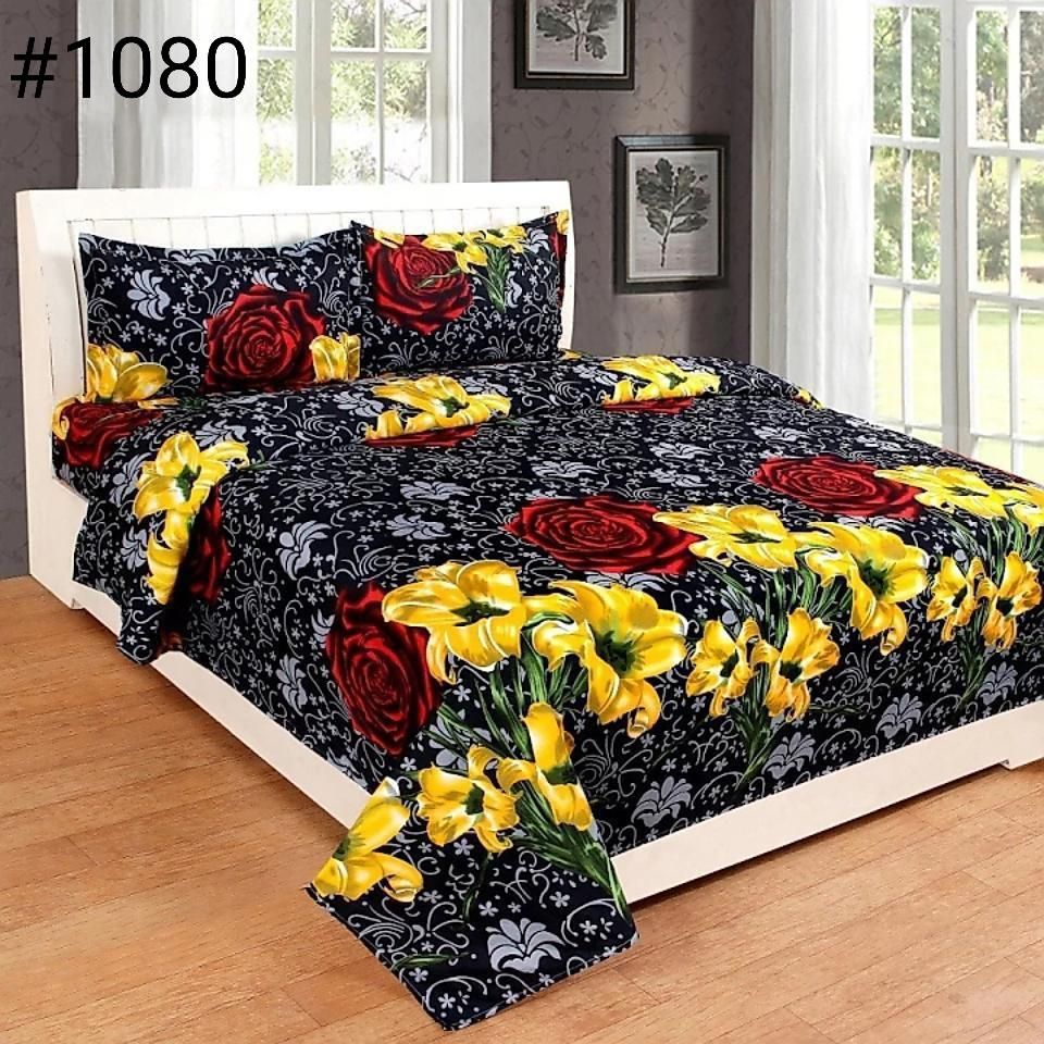 Microfiber 3D Printed Double Bedsheets