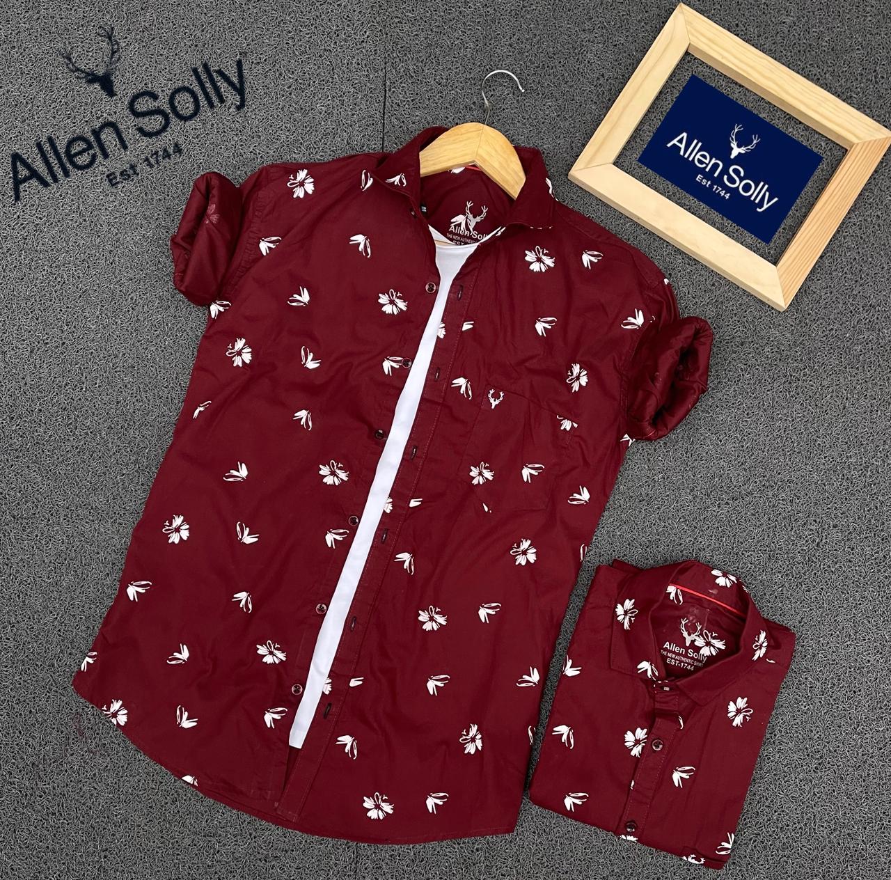 Seasons Maroon Printed Full Sleeves Men Shirt