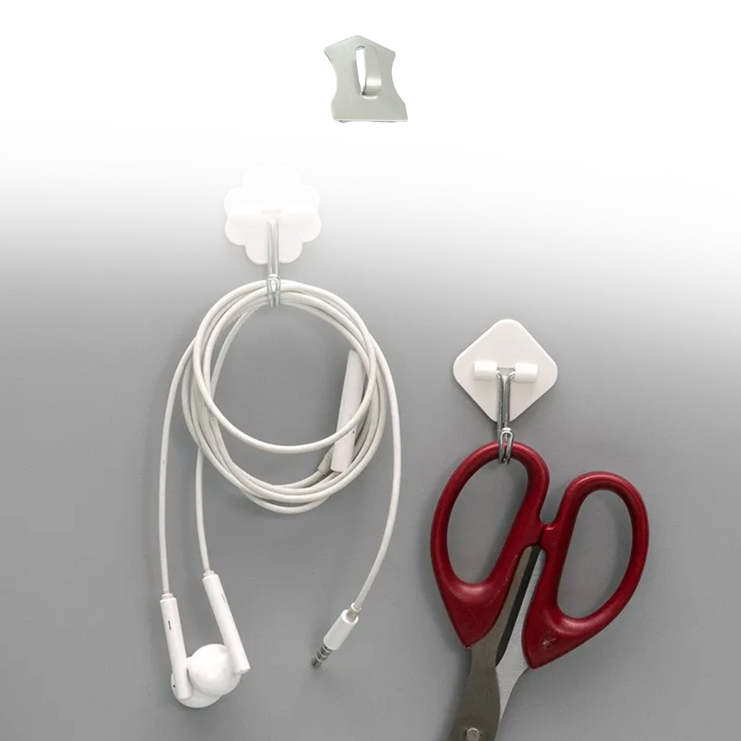 Wukusy 9416 stainless steel wall hanging hooks set, 18 heavy duty self-adhesive hooks for bathroom, kitchen, or clothes organization.