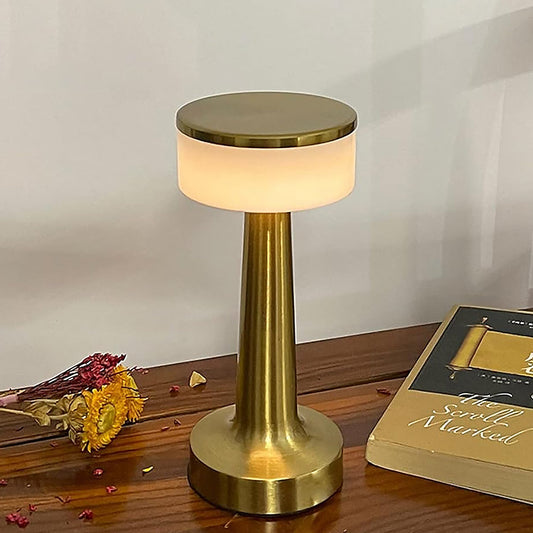 Led Lamp With Touch Control Decorative Desk Lamp Portable Metal Led Table Lamp Usb Rechargeable 3 Color 3 Levels Brightness Dimmable Eye Protection Modern Lamp For Home Decor Party Kids Room Bedroom (1 Pc)
